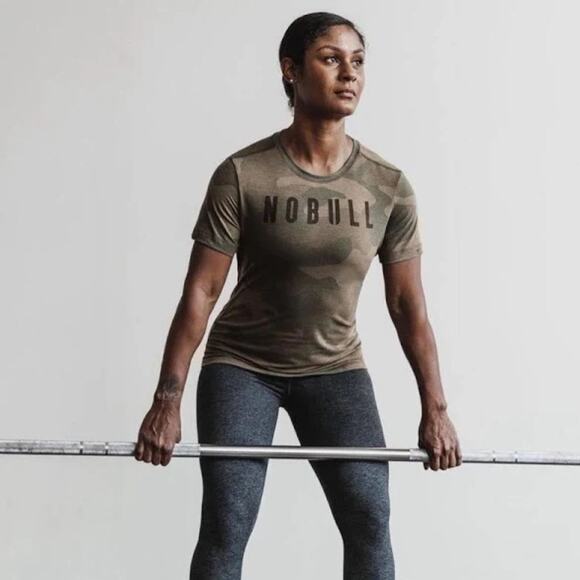 NOBULL Tops - NoBull Women's Army‎ Green Camo Stretch Daily Athletic Cross Fit Gym Shirt XS